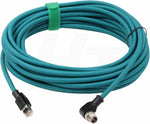 HangTon M12 Ethernet 8 Pin X Coded to RJ45 CAT-7e Cable for Cognex Industrial Camera Sensor (8m)