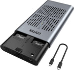 Unitek NVMe M.2 Duplicator with Offline Clone, Dual-Bay Tool-Free USB C 3.2 Gen 2*2 20Gbps to NVMe PCIe M-Key(B+M Key) Hard Drives Enclosure, Support UASP Trim and One- Key System Disk Copy Function