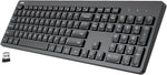 Arteck 2.4G Wireless Keyboard Ultra Slim Full Size Keyboard with Numeric Keypad and Media Hotkey for Computer/Desktop/PC/Laptop/Surface/Smart TV and Windows 11/10/ 8/7