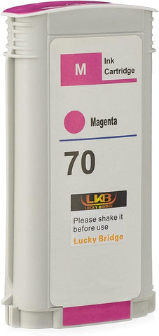 LKB Compatible HP70 Magenta Ink Cartridge Replacement with 130ML Use with HP Designjet Z2100 Z5200 Z3200 Z3100 Z5400 ( HP70 MT ) –US