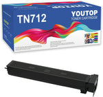 YOUTOP 1PK TN712 TN-712 Black Toner Cartridge Compatible for Konica Minolta Bizhub 654 654e 754 754e (A3VU030)