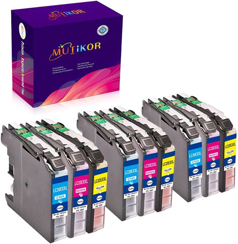 Mutikor Compatible Ink Cartridge Replacement for Brother LC20E LC 20E XXL Use with MFC-J985DW MFC-J775DW MFC J775DW XL MFC J985DW XL MFC-J5920DW(3Cyan 3Magenta 3Yellow) 9 Pack