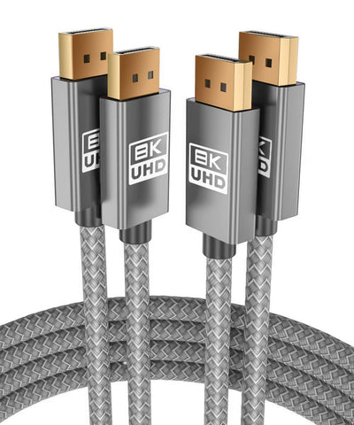 Itramax 8K 60Hz DisplayPort Cable 10FT (2-Pack),DP 1.4 Male Ultra High Speed Cord for Laptop/PC/TV/Gaming Monitor,Support HBR3 Bandwidth of 32.4Gbps,4K@144Hz,2K@165Hz,1080P@240Hz(DP 1.2 Compatible)