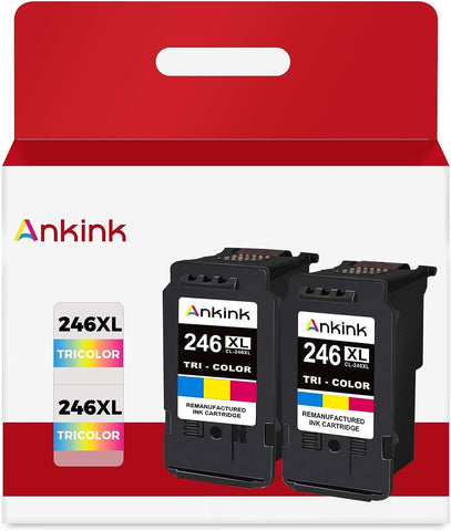 Ankink 246XL Ink Cartridge for Canon 246 CL-246 CL246 XL 246XL CL-244 244XL Color to Canon MX490 MX492 MG2522 TS3100 TS3122 TS3300 TS3322 TS3320 TR4500 TR4520 TR4522 MG2500 Printer|245 245xl Tri-Color