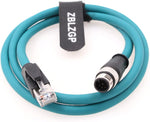 ZBLZGP Industrial Camera Ethernet M12 8 Pole A-Code RJ45 Ethernet Cat-6 Shielded Cable for Cognex DMR200 500 ISM1400 (1M)