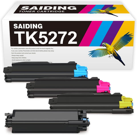 SAIDING TK5272 TK-5272 Compatible Toner Cartridge Replacement for Kyocera 1T02TV0US0 1T02TVCUS0 1T02TVBUS0 1T02TVAUS0 to Use with M6630cidn P6230cdn TK5272K TK5272C TK5272M TK5272Y Printer(4 Pack)