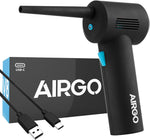 IT Dusters AIRGO Mini Air Duster Cleaner for PC, Laptop, Console, Electronics and Home Cleaning, Cordless and Rechargeable, An Environmental Alternative to Spray Air Can Duster Keyboard Cleaner, Black