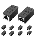 Bienque RJ45 Coupler?Ethernet Coupler, in-Line Coupler for Cat7/Cat6/Cat5e/Cat5 Ethernet Cable Extender Adapter Female to Female (Black-10 Pack)