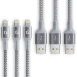 iPhone Charger Cord 3ft, 3Pack Apple MFi Certified USB to Lightning Cable Nylon Braided Fast Charging iPhone Charger Data Cable Compatible with iPhone 14 13 12 11 Pro MAX XS XR 8 7 6s 5S iPad (Gray)