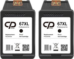 CPRINTER 67XL Ink Cartridge is Compatible with HP Ink 67 Deskjet 2700 2700e 2752 2752e 2742e 2755 2755e 4100 4100e 4152e 4155e Envy 6000 6055e 605e 55 64 00 6458 6458e 6452 6455 6455e.