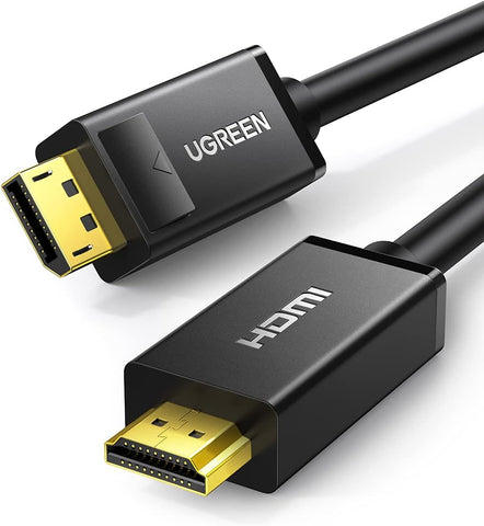 UGREEN 4K Displayport to HDMI Cable Uni-Directional UHD DP to HDMI Connector Video Display Cord for HDTV Monitor Projector Computer 10FT