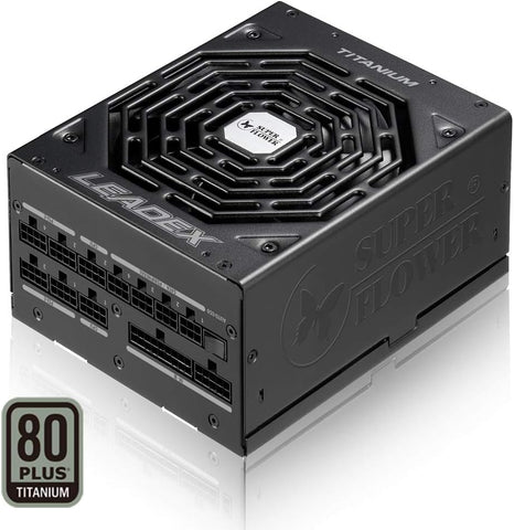 Super Flower Leadex Titanium 1000W 80+ Titanium, ECO Fanless & Silent Mode, Full Modular Power Supply, Dual Ball Bearing Fan, 10 Year Warranty,SF-1000F14HT