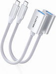 LENTION USB C to USB 3.0 Adapter [2-Pack], Type C Male to USB 3.0 Female OTG Converter Compatible 2023-2016 MacBook Pro, New iPad Pro/Mac Air/Surface, Chromebook, Phone/Tablet (CB-C6-2P, Silver)