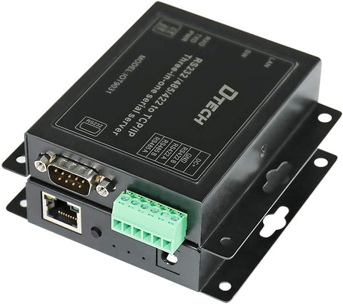 DTECH Serial to Ethernet Converter Adapter RS232 RS422 RS485 to TCP IP Device Server Supports DHCP DNS Modbus RTU/TCP 10/100M Power Over Ethernet POE