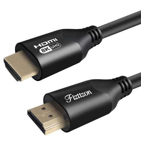 Fizttzon 8K HDMI Cable(10 Feet) HDMI 2.1 Cable Support 8K/60Hz,4K/120Hz,HDCP 2.3/2.2,eARC,48Gbps Transfer-Blcak