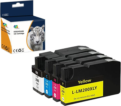 Colour-Store Compatible Quick-Drying Ink Cartridges Replacement for Lexmark 200XL 200 Cartridge Set for OfficeEdge Pro5500 Pro4000 14L0174 14L0175 14L017614L0177 Printers (1BK 1M 1Y 1C 4PK)