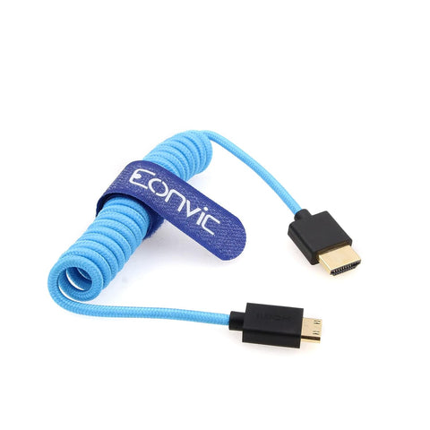 Eonvic 2.1 HDMI 8K HDMI Male to Mini HDMI Male Cable High Speed Extender Cable for Canon Nikon Panasonic GH3 Monitor(HDMI-Right Mini HDMI)