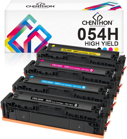 CHENPHON Compatible Canon 054H 054 Toner Cartridge High Capacity 4-Pack (BK/CMY) with Canon imageCLASS MF644Cdw LBP622Cdw LBP620C 621cw 623cdw MF641cw 642cdw 640c 643cdw 645cx Laser Printer (Black)