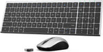 Wireless Keyboard and Mouse, Compact Slim Silent Keyboard with Number Pad, Low Profile Full Size Cordless Quiet Mouse Keyboard Combo for Windows, PC, Laptop (Sliver)