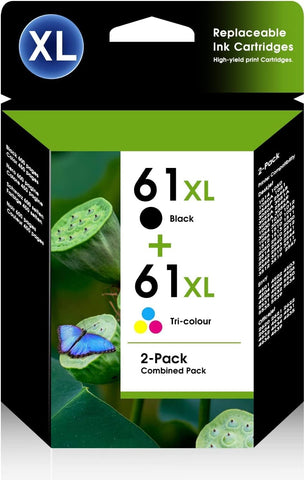 61XL Ink Cartridges Combo Pack High Yield Replacement for HP 61 XL for HP Envy 4500 5530 Officejet 2620 4630 DeskJet 1050 1510 2050 2510 2540 3000 3050 3510 (1 Black,1Tri-Color)¡­