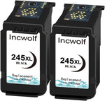 INCWOLF Ink Cartridge Replacement for Canon Pg-245Xl Cl-246Xl PG-243 CL-244 Compatible with MG2920 MG2922 MG2522 MG3022 MG3029 MX492 MX490 (2 Black)