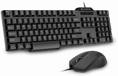 Wired Keyboard and Mouse Combo, Gofreetech Full-Size Keyboard and Mouse Combo with Optical 3 Button Mouse, USB Plug-and-Play, Compatible with Desktop, Laptop, Notebook, PC Windows