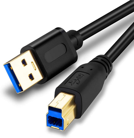 Jelly Tang USB 3.0 Cable A Male to B Male 20Ft,Superspeed USB 3.0 A-B/A Male to B Male Cable - for Scanner, Printers, Desktop External Hard Drivers and More(20Ft/6M)