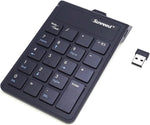 Sunreed 2.4G Wireless Numeric Keypad, Financial Accounting Numpad for Laptop,Apple,Mac,iMac, Mac pro/air,Windows PC, Desktop Computer,Rechargeable 19 Keys Number Pad (Black