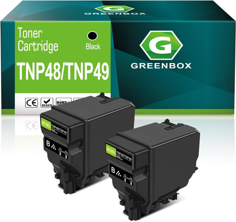 GREENBOX Compatible TNP48 TNP49 Toner Cartridge Replacement for Konica TNP48 TNP49 for Minolta Bizhub C3351 C3851FS C3350 C3850 C3850FS C3350 C3850 C3850FS Printer A95W130 (13,500 Pages, 2 Black)