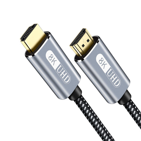 8K HDMI Cable 15ft, HDMI 2.1 48Gbps High Speed Nylon Braided HDMI Cord with eARC HDR10 4:4:4 HDCP 2.2&2.3, 4K HDMI Cable Compatible with Dolby Atmos Apple Fire LG Samsung TV PS5 PS6 Switch Xbox Roku