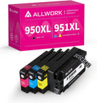 ALLWORK ( Newest Chip Compatible Ink Cartridge Replacement for HP 950 951 950XL 951XL Combo Works with HP OfficeJet Pro 8610 8600 8620 8630 8100 8625 8615 8660 8640 251DW 276DW 271DW (4-Pack)