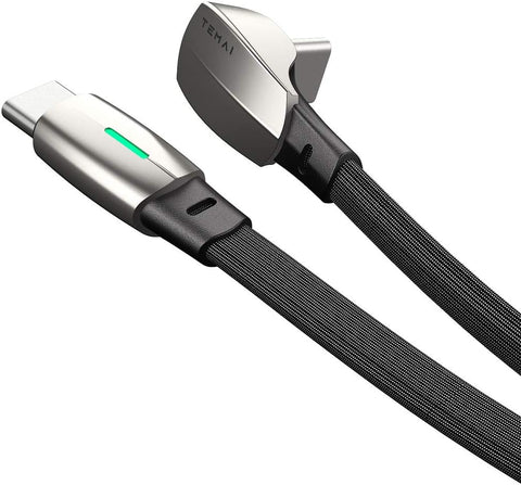 TEMAI Tesla Model 3/Y Wall Connector Style PD QC3.0 Charging Cable (USB-C to USB-C) - Light on When Connects to a Device