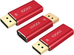 DisplayPort to HDMI Adapter 4K UHD 3-Pack, UVOOI DP (Display Port) to HDMI Converter Aluminum Shell Display Port Male to HDMI Female Connector - Red
