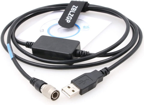 ZBLZGP Data Cable for Trimble 5600 Geodimeter Spectra Precision Focus 10/30 Total Stations 4 Pin Hirose to USB with CD Driver