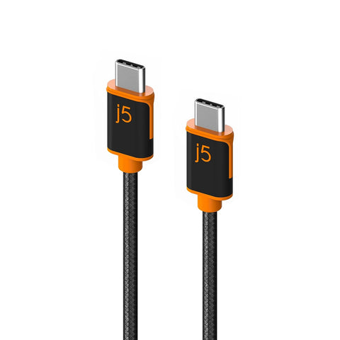 j5create USB C to USB C 60W Fast Charging Cable 9.8ft / 3m, Double Braided, for Samsung Galaxy, iPad Pro, iPad Mini, Tablet, Laptop, Chromebook (JUCX24L30)