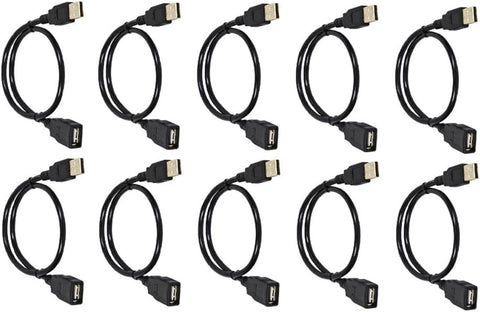 10 PCS USB 2.0 A Male to A Female Extension 28 OR 24AWG Cable 1.5 Feet, CNE607795