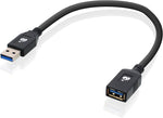 IOGEAR USB 3.0 Extension Cable Male to Female 12-Inch, G2LU3AMF