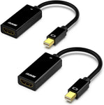 BENFEI Mini DisplayPort to HDMI 2 Pack, Mini DP(Thunderbolt Compatible) to HDMI 4K Adaptor Gold-Plated Cord Compatible with MacBook Pro, MacBook Air, Mac Mini, Microsoft Surface Pro 3/4