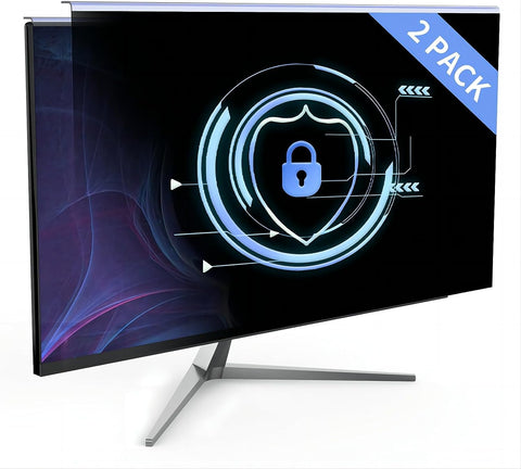 [2-Pack] 27 Inch Computer Privacy Screen Filter Hanging, for 16:9 Widescreen Monitor Privacy Shield Screen Protector Anti Glare and Blue Light