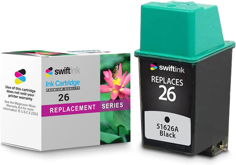 Black Ink Cartridge Compatible for HP 51626A (HP 26 Black)