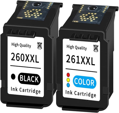 INCWOLF High-Yield 260XXL 261XXL Ink cartridges Replacement for Canon 260 261 Ink PG-260 XXL CL-261 XXL Ink catridges for Canon TS6420 TS5320 TR7020 Printer (1B1C)