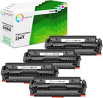 TCT Premium Compatible Toner Cartridge Replacement for HP 206X W2110X W2111X W2112X W2113X High Yield Works with HP Color Laserjet Pro M255dw M282 Printers (Black, Cyan, Magenta, Yellow) - 4 Pack