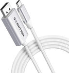 LENTION 6FT USB C to DisplayPort Cable Adapter (4K@60Hz,2K@165Hz) for Mac,Windows,Linux OS,Compatible 2021-2016 MacBook,New iPad/Surface/Mac Air,Dell,Samsung S22/S21,XPS,etc(CU708-2M,Sliver)