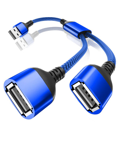 Itramax USB Splitter Y Cable 1FT,USB 1 Male to 2 Female Extension Cord Connector,Dual Double USB Port Extender Hub,Data&Charger Power Split Adapter for Mac,Car,Laptop,PC,Xbox One Series X/S,PS4,PS5