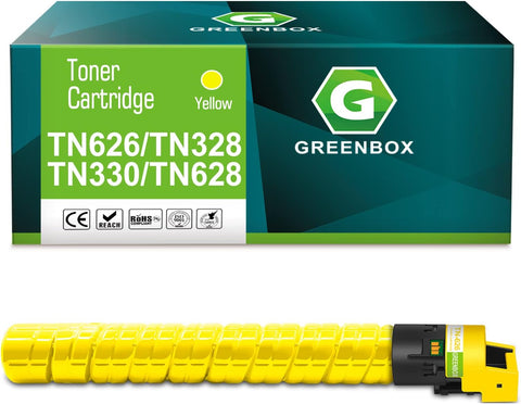 GREENBOX Compatible TN626Y TN628 TN330 TN328 High Yield Toner Cartridge for Konica Minolta TN-626 TN 626 for Bizhub C450i C550i C650i Printer ACV1130 ACV1230 ACV1330 ACV1430 (28000 Pages, 1 Yellow)