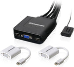 IOGEAR 2-Port VGA and Mini DisplayPort Cable KVM Kit with Audio, GCS72MDPKIT