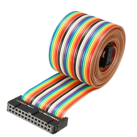 uxcell IDC Rainbow Wire Flat Ribbon Cable 26 Pins 128cm Length 2.54mm Pitch Type-B