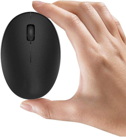 TENMOS Mini Rechargeable Wireless Mouse, 2.4GHz Optical Travel Mouse Silent Wireless Computer Mice with USB Receiver, Auto Sleeping, 3 Buttons, 1000 DPI Compatible with Laptop, PC, Chromebook (Black)