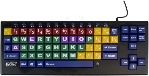 Ablenet KinderBoard USB Wired Color Coded Computer Keyboard with Big Keys and Large Letters - Product Number: 12000019