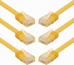 Cat6 Ethernet Patch Cable Short, Ancable 6-Pack 6 Inch Flat Ethernet Cable, Computer LAN Cable with Snagless RJ45 Connectors (Yellow)